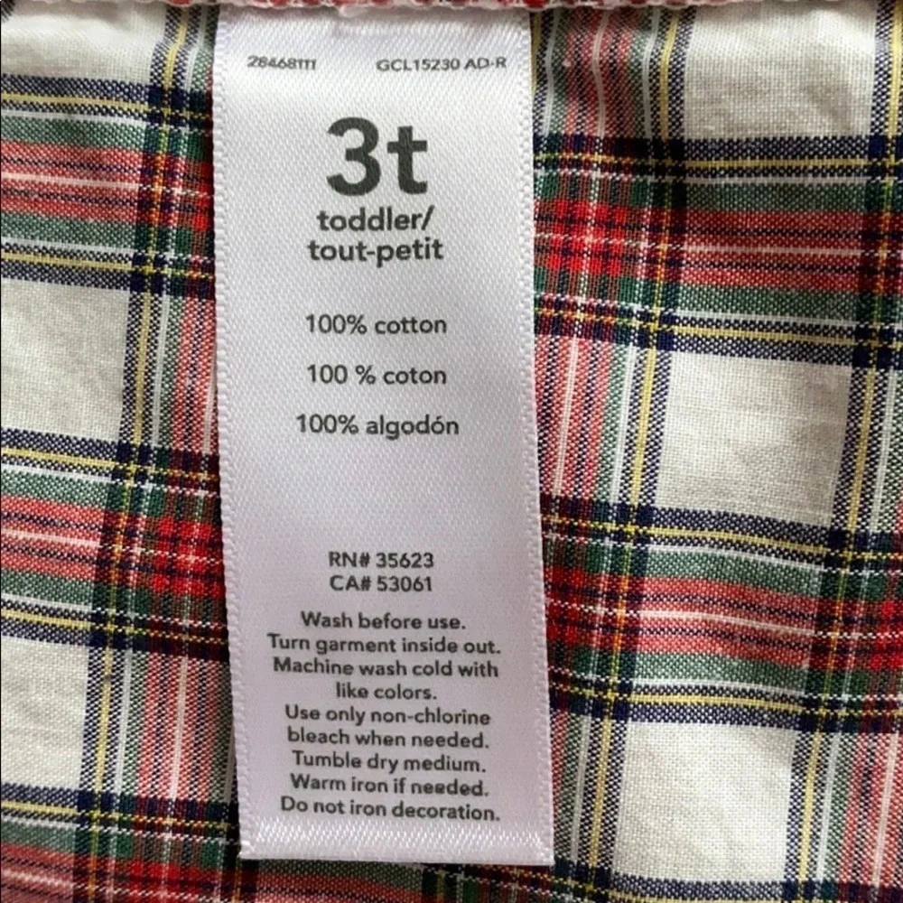 NWT Carter’s Toddler Boy3T Plaid Button down shirt